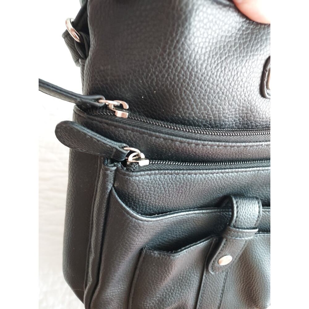 Rosetti Black purse for women Cross body lots of pockets adustable 10 X 10 - Picture 4 of 16